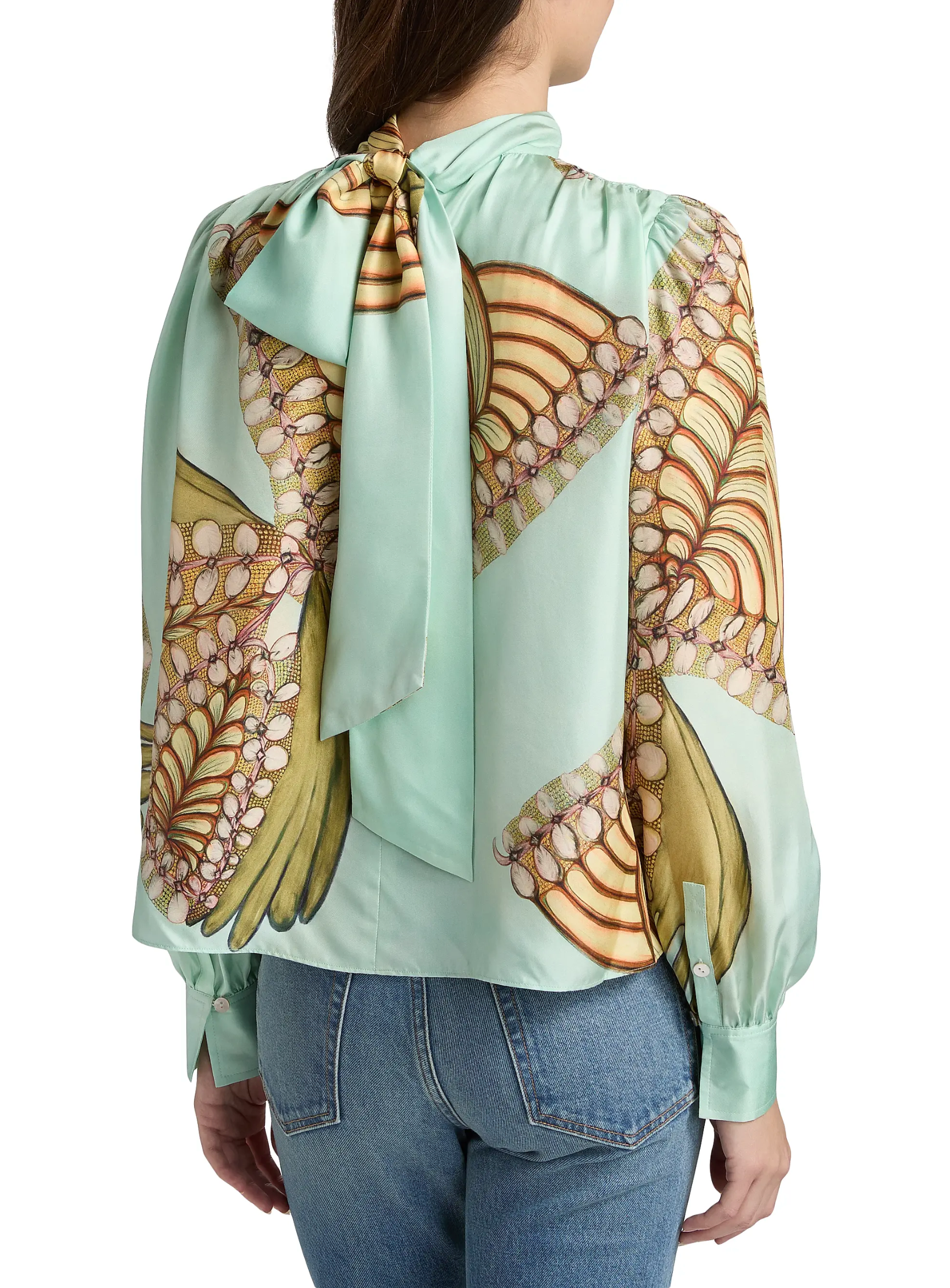 ORNAMENT TIE NECK BLOUSE