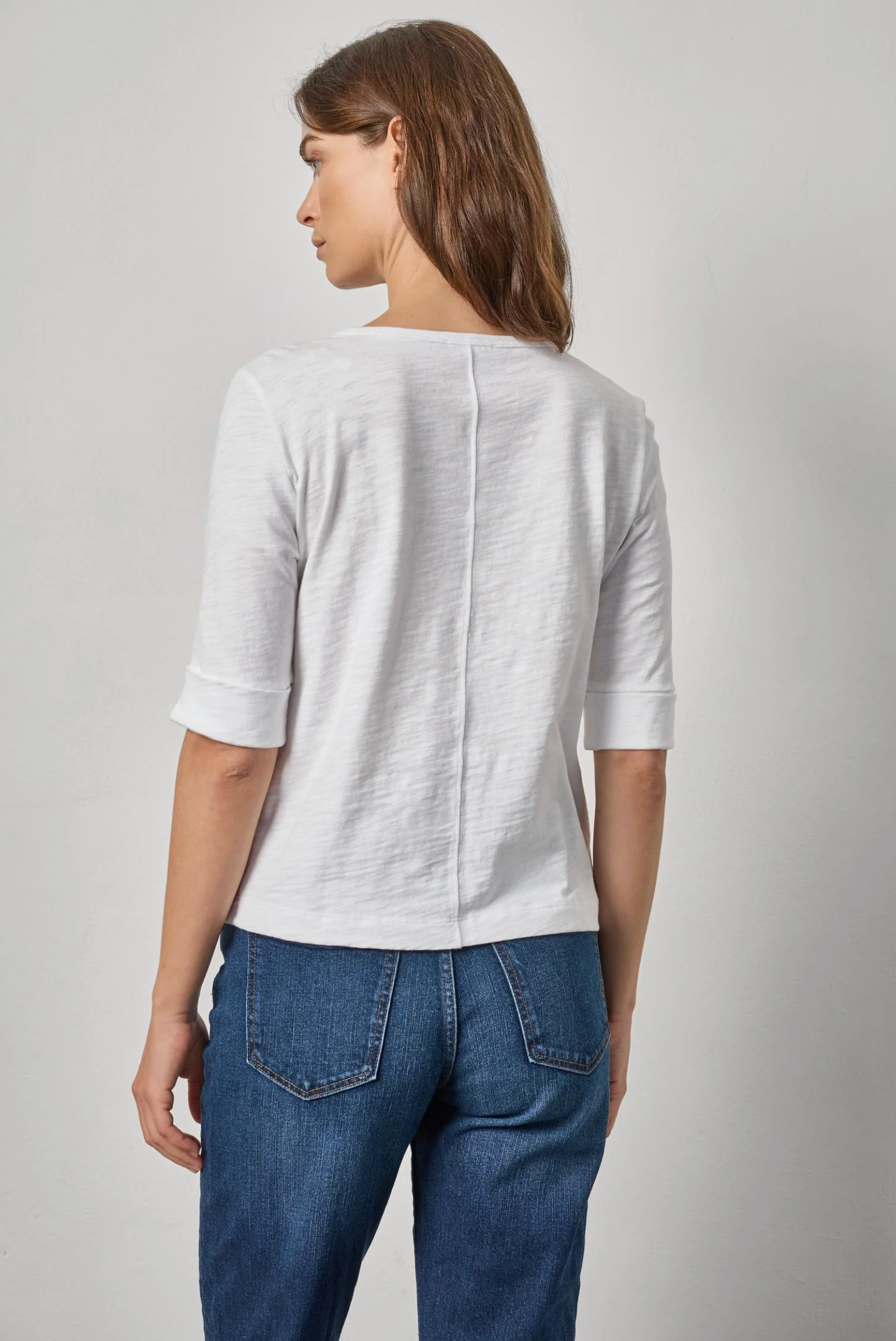 RIB TRIM ELBOW SPLIT NECK