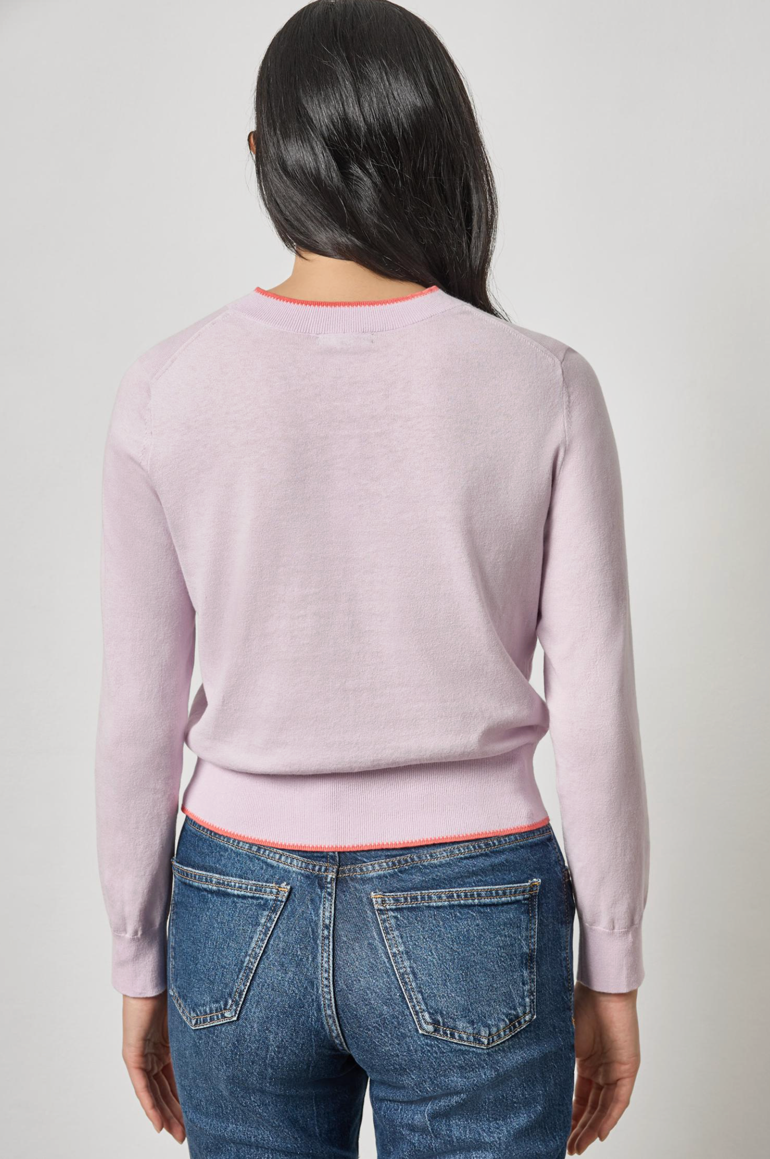 PICOT EDGE CREWNECK SWEATER