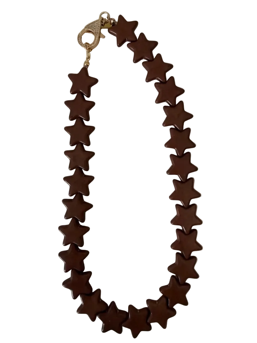 STAR NECKLACE LARGE BROWN