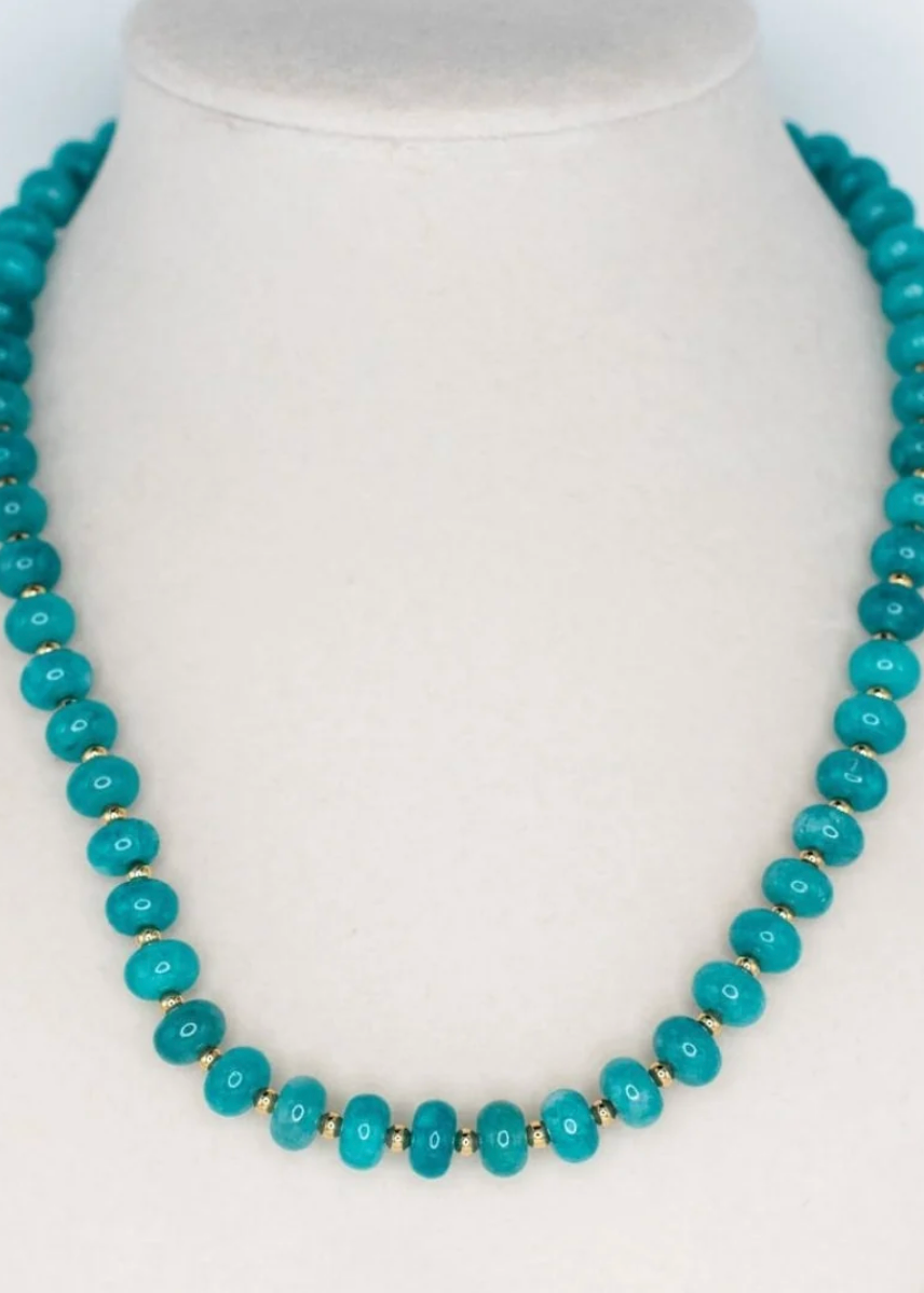 SEA GLASS NECKLACE BLUE